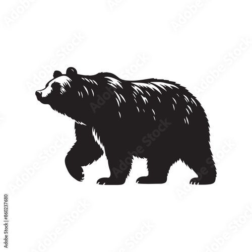 Simplified bear silhouette for versatile projects - bear illustration - minimallest bear vector

