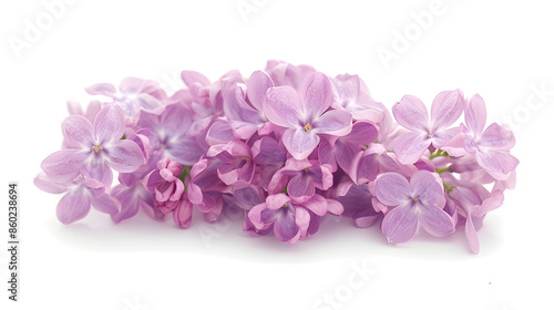 Lilac flowers isolated on a white background : Generative AI