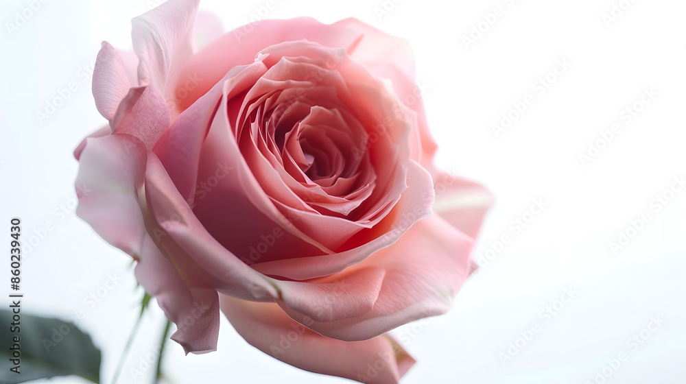 Pink rose isolated on the white background Photo with clipping path : Generative AI Pink rose isolated on the white background Photo with clipping path : Generative AI