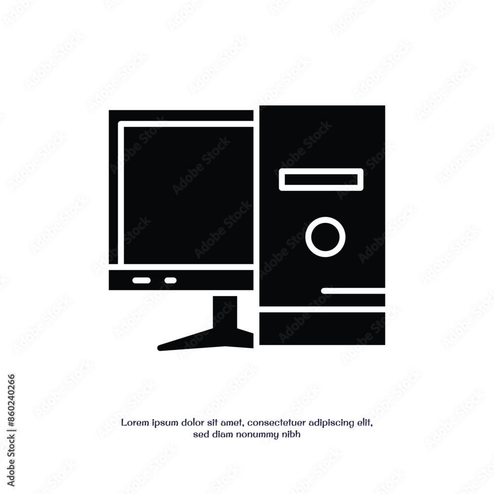 computer solid icon vector design good for web or mobile app computer solid icon vector design good for web or mobile app