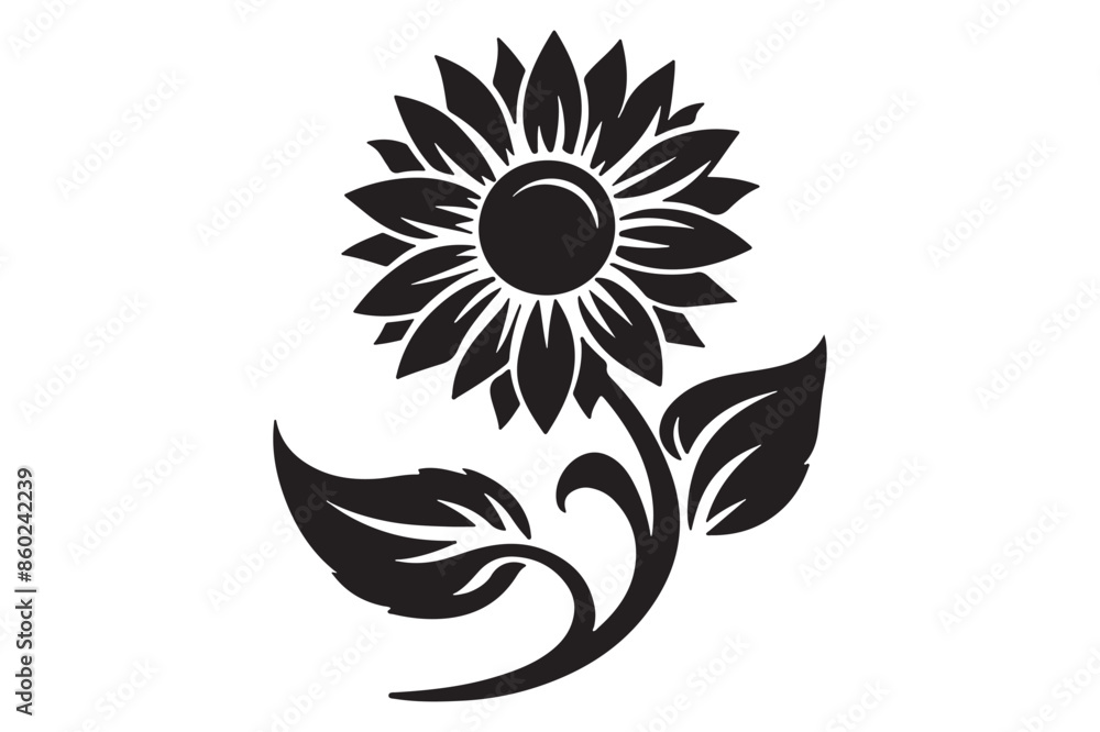 Sunflower silhouette vector illustration. Sunflower silhouette vector illustration.
