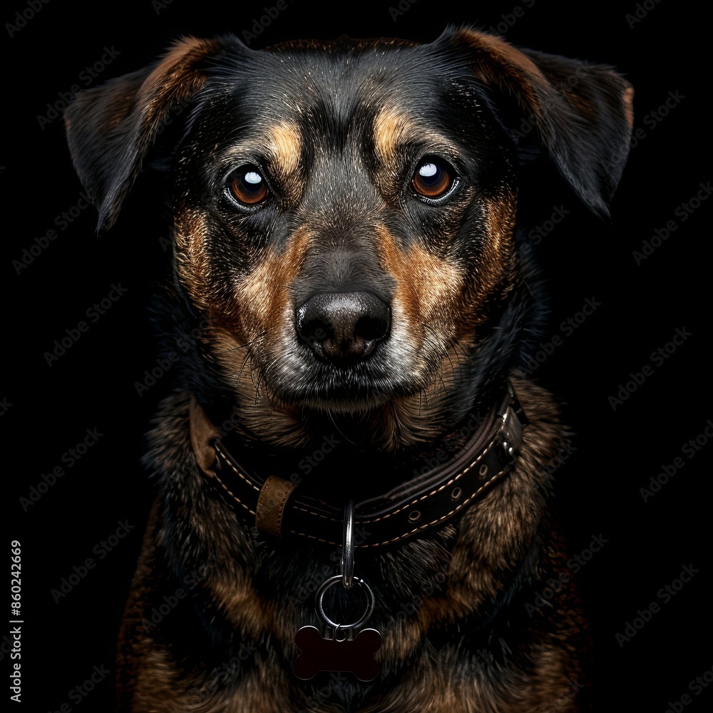 a dog portrait with a dog collar a dog portrait with a dog collar