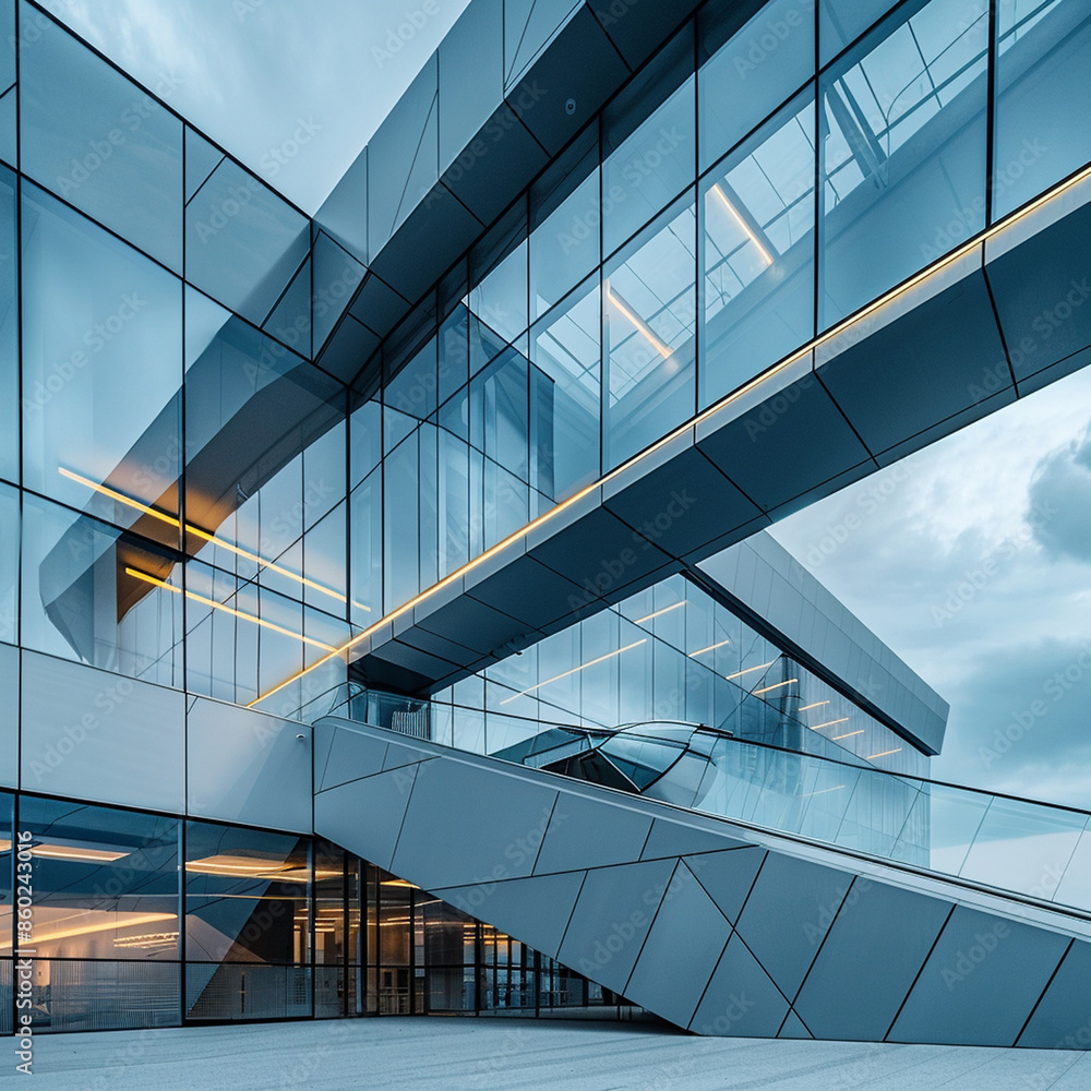 modern glass building, Generative AI modern glass building, Generative AI