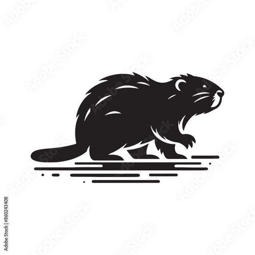 Simplistic beaver silhouette for versatile design - Beaver illustration - minimallest Beaver vector
