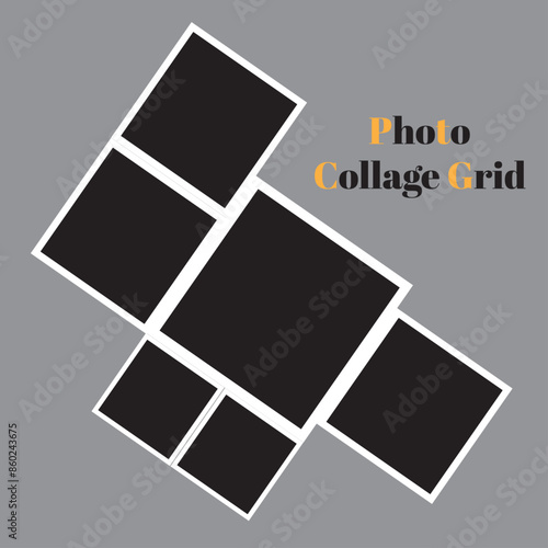 6 photo collage template. vector illustration, new collections
