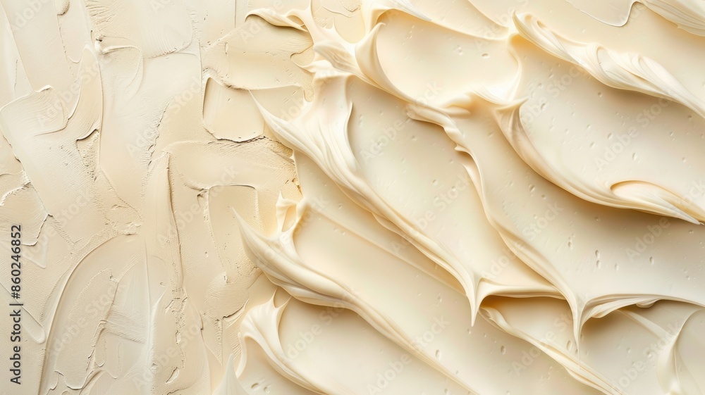 Close-up of textured cream surface with peaks and grooves Close-up of textured cream surface with peaks and grooves