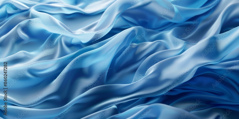 Fototapeta premium A detailed shot capturing the intricate texture of blue fabric, ideal for textile designs, fashion concepts, or decorative purposes, showcasing its depth and quality.