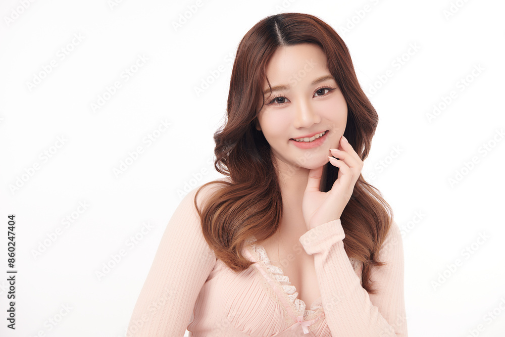 Beautiful young asian woman with clean fresh skin on white background, Face care, Facial treatment, Cosmetology, beauty and spa, Asian women portrait. Beautiful young asian woman with clean fresh skin on white background, Face care, Facial treatment, Cosmetology, beauty and spa, Asian women portrait.