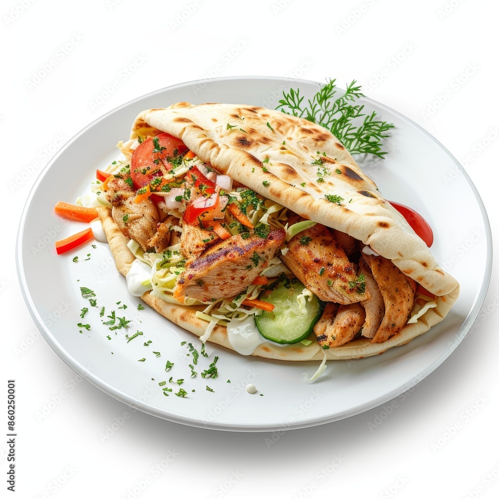 Savory Shawarma Delight in a Pitta Bread Generative AI Savory Shawarma Delight in a Pitta Bread Generative AI