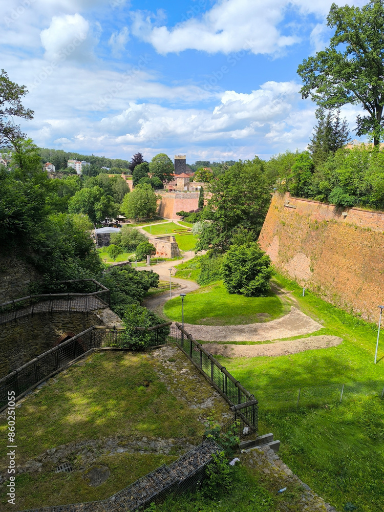 panoramic view from the bridge of the city of Cheb in summer panoramic view from the bridge of the city of Cheb in summer