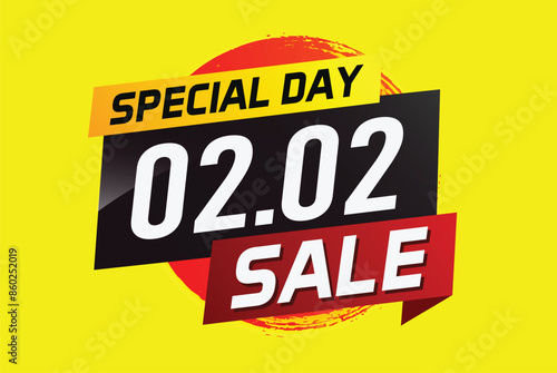2.2 Special day sale word concept vector illustration with ribbon and 3d style for use landing page, template, ui, web, mobile app, poster, banner, flyer, background, gift card, coupon

