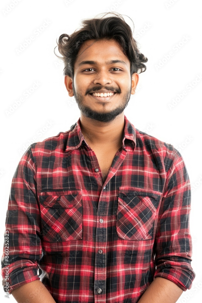 portrait of a happy young indian man isolated on white background - generative ai portrait of a happy young indian man isolated on white background - generative ai