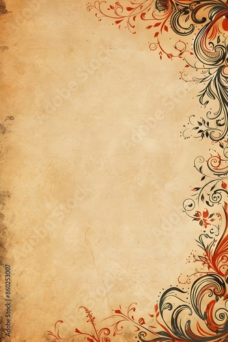 Vintage Doodle Page Border Design with Intricate Floral Patterns and Decorative Flourishes
