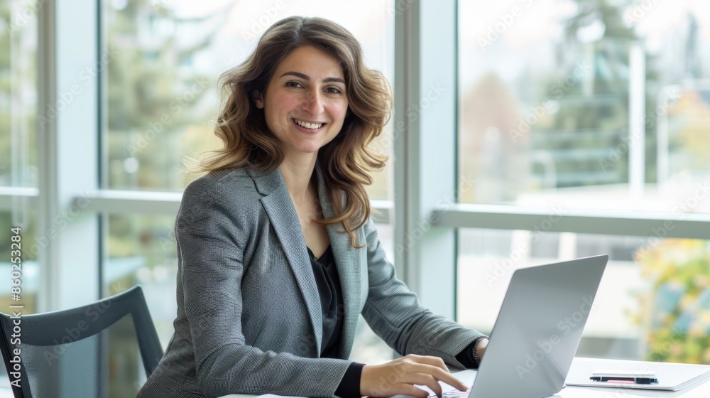 The businesswoman in the office
