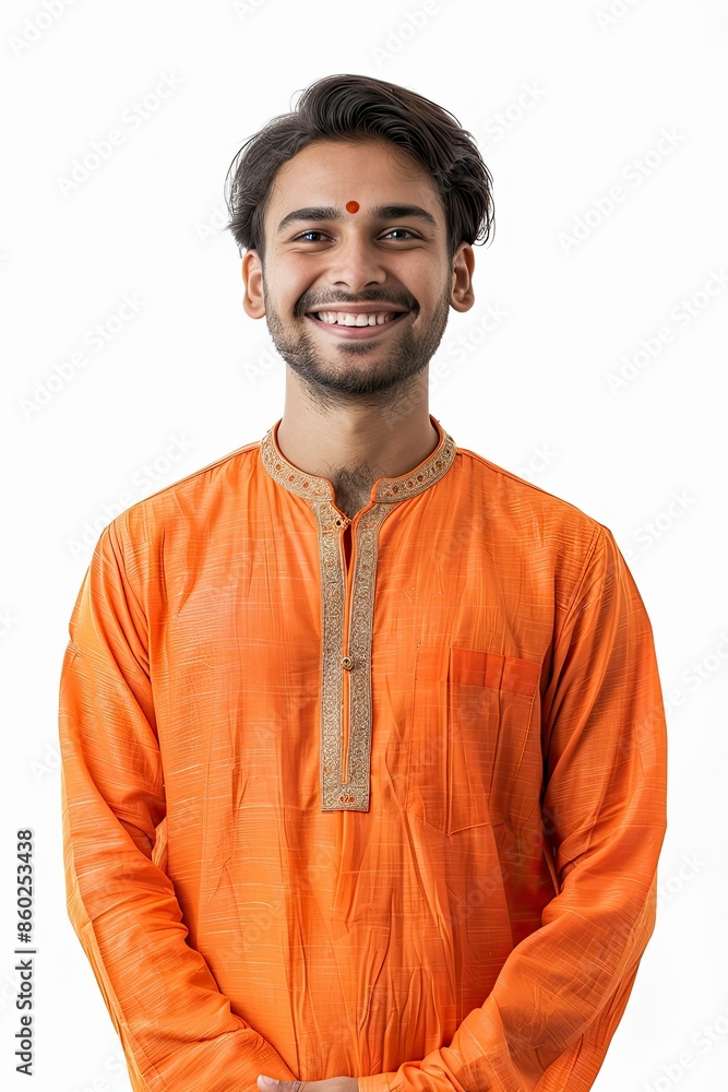portrait of a happy young indian man isolated on white background - generative ai portrait of a happy young indian man isolated on white background - generative ai