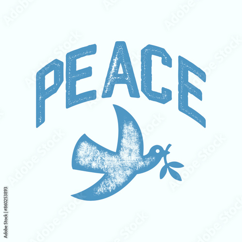 T-shirt stamp graphic, Peace bird wear typography emblem pigeon vintage tee print, sport apparel design shirt graphic print