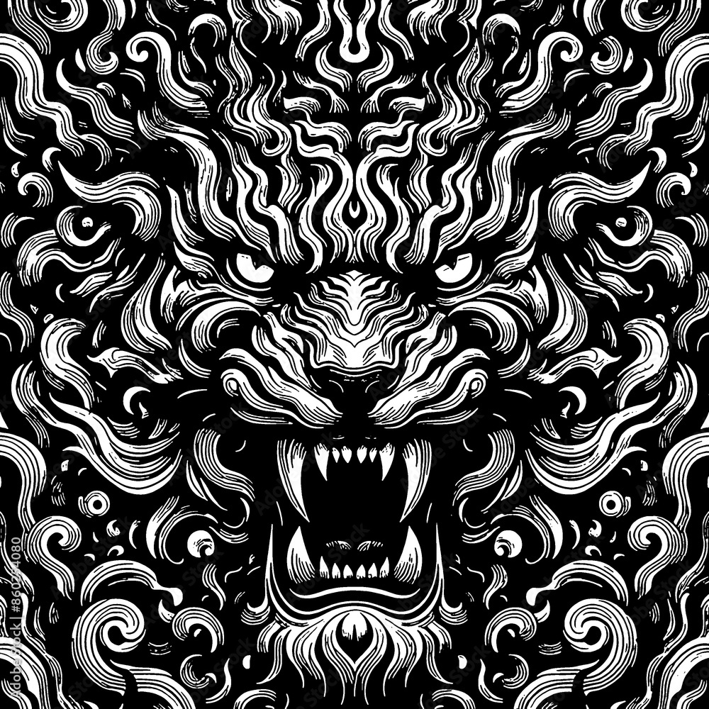 black and white animal themed pattern black and white animal themed pattern