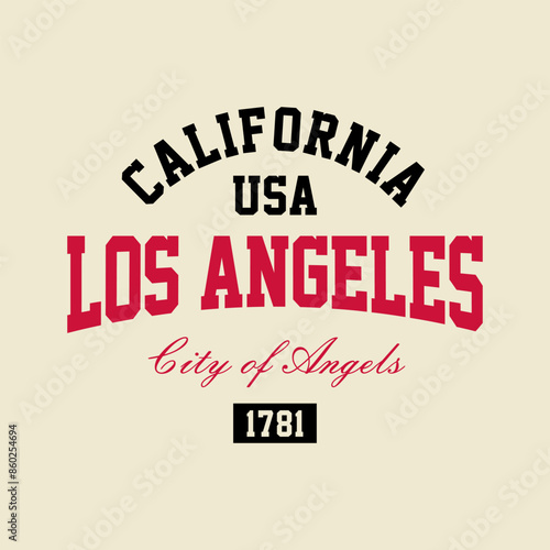 T-shirt stamp graphic, California travel wear typography emblem Los Angeles vintage tee print, sport apparel design shirt graphic print