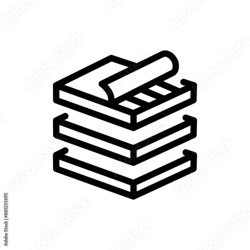 Plywood sheets line black icon.Sign for web page, mobile app, button, logo.