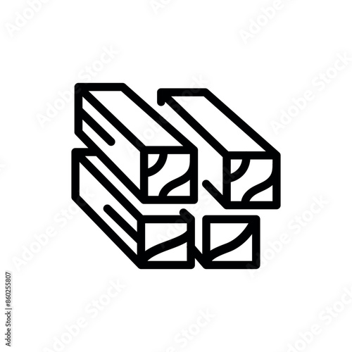 Thermally modified wooden boards line black icon. Sign for web page, mobile app, button, logo.