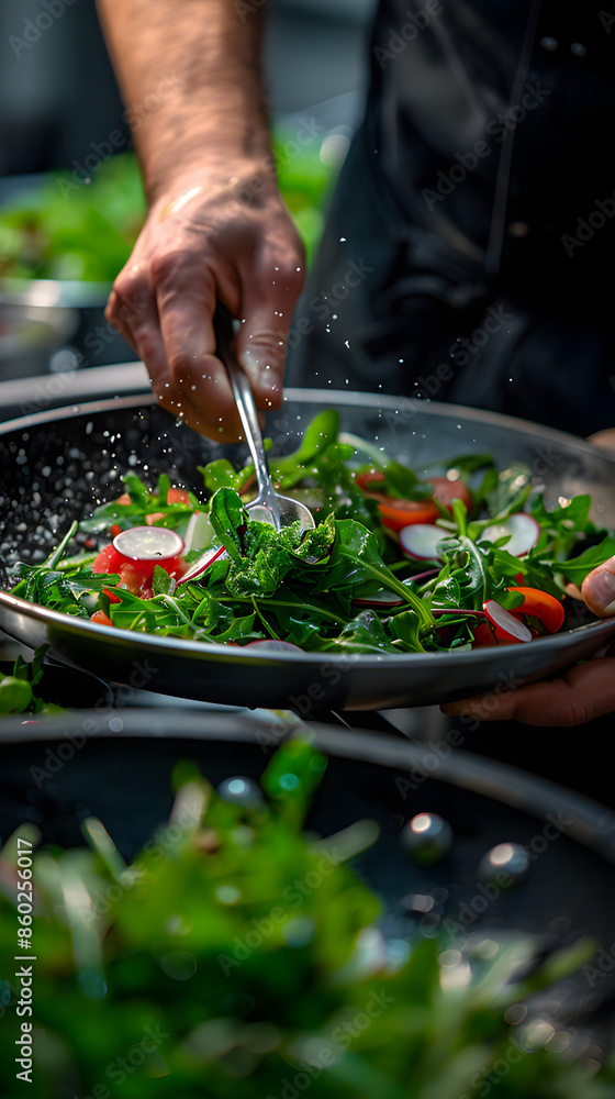 Close-Up of Man's Hands Making Light Salad: Healthy Lifestyle, Weight Loss, Healthy Eating Close-Up of Man's Hands Making Light Salad: Healthy Lifestyle, Weight Loss, Healthy Eating