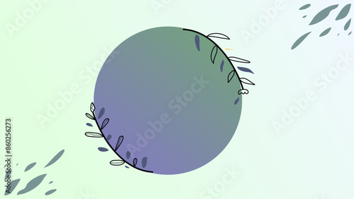 Blue green dull colors center circle frame nature theme background