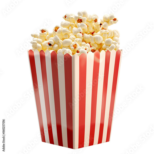 Popcorn bag on white on white background.
Popcorn bag isolated on transparent background.