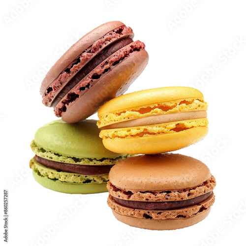  macaroons isolated on white background