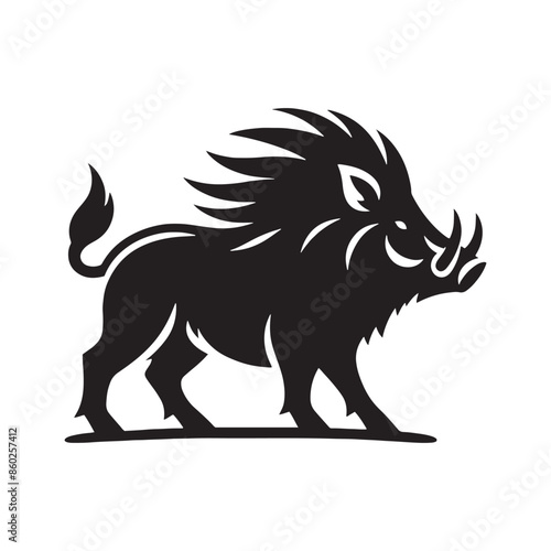 Unique boar silhouette for diverse artistic expressions - boar illustration - minimallest boar vector
