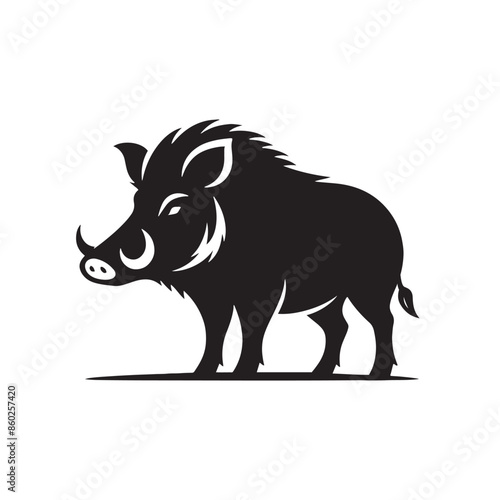 Captivating boar silhouette for modern design concepts - boar illustration - minimallest boar vector
