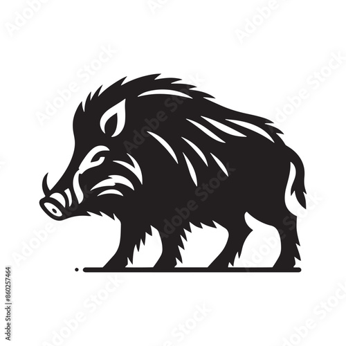 Clean boar silhouette for versatile artistic projects - boar illustration - minimallest boar vector
