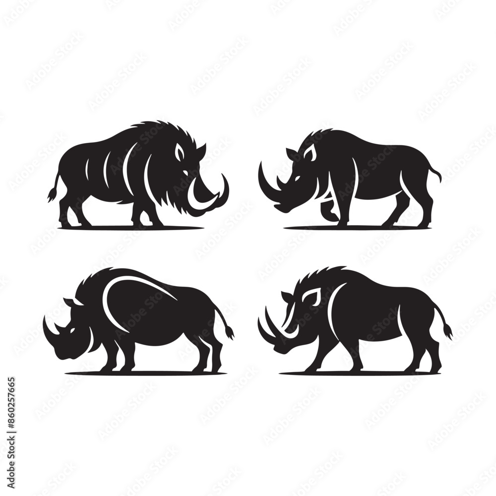 Obraz premium Stylish boar silhouette for artistic graphic designs - wildlife vector - boar black vector 