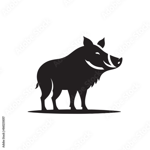 Artistic boar silhouette for digital and print use - boar illustration - minimallest boar vector
