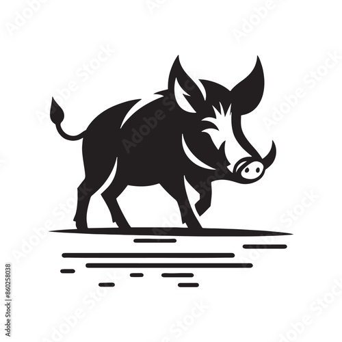 Modern boar silhouette for innovative projects - boar illustration - minimallest boar vector
