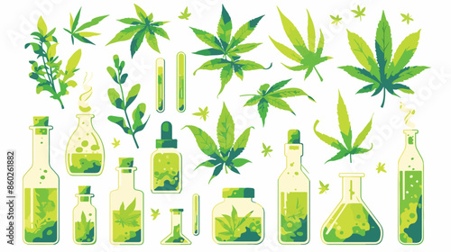 Marijuana hashish drug medicine vector logos and label