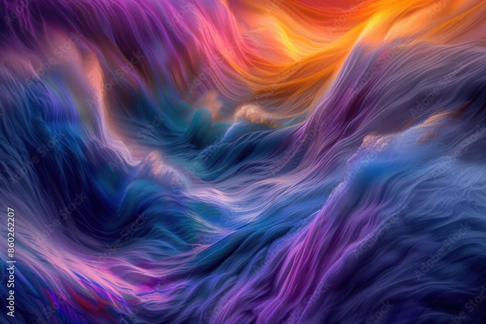 Waves of color cascading like a digital waterfall, creating a hypnotic effect. Waves of color cascading like a digital waterfall, creating a hypnotic effect.