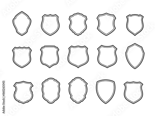 Badge Patches Templates in Outline Style