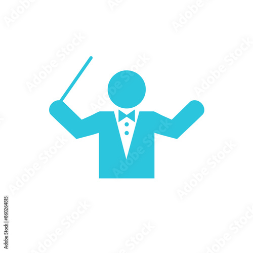 Orchestra music maestro icon. Isolated on white background. From blue icon set.