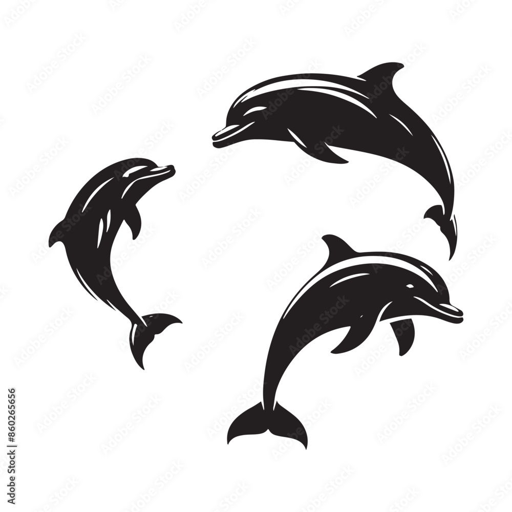 Bottlenose dolphin silhouette for digital and print use - minimallest dolphin vector
Bottlenose dolphin silhouette for digital and print use - minimallest dolphin vector