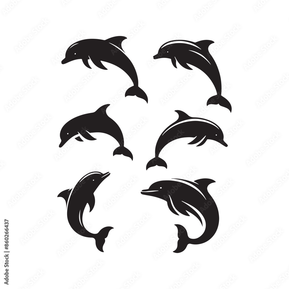 Naklejka premium Bottlenose dolphin silhouette for versatile use in art - minimallest dolphin vector