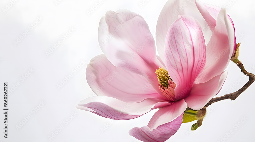 pink magnolia flower isolated on white background : Generative AI pink magnolia flower isolated on white background : Generative AI