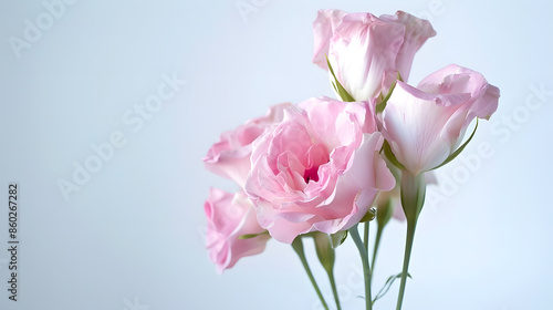 Beauty eustoma on a white background : Generative AI