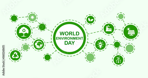 World Environment Day, Green World, Eco-friendly Cities and the concept of protecting the world's environment.