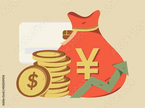 Internet financial management investment flat vector concept operation hand drawn illustration
