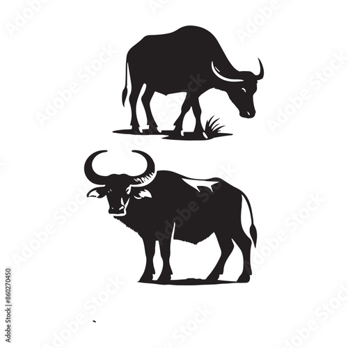 Buffalo silhouette for digital and print media - Buffalo illustration - minimallest Buffalo vector
