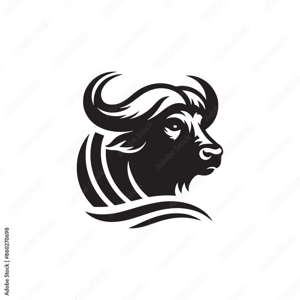 Fototapeta premium Buffalo silhouette for digital and print media - Buffalo illustration - minimallest Buffalo vector 