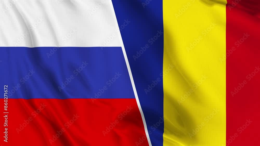 Russia and Romania Flag Loop Russia and Romania Flag Loop
