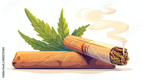 Marijuana joint spliff smoking drug cigarette vector