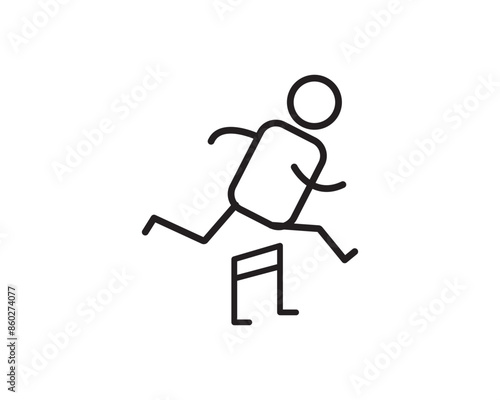 Hurdle athlete icon vector symbol design illustration