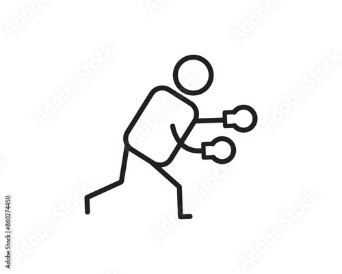 Boxer icon vector symbol design illustration